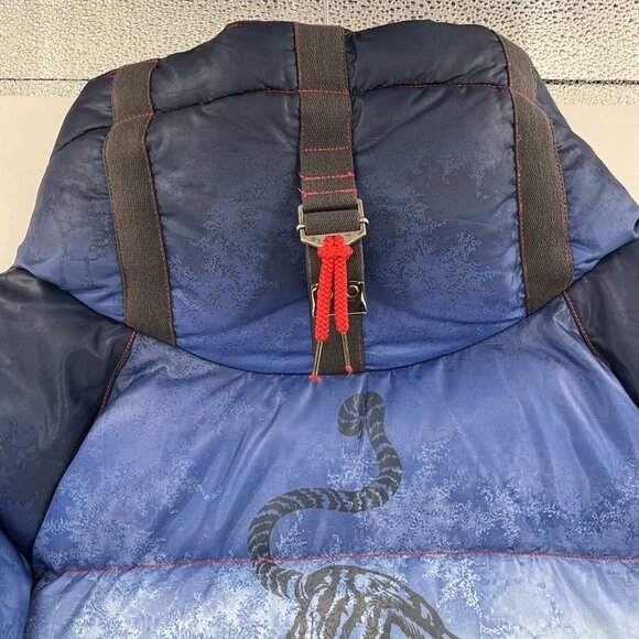 Jet Set Stylish Blue and Red Women's Puffer Jacket - Picture 4 of 11